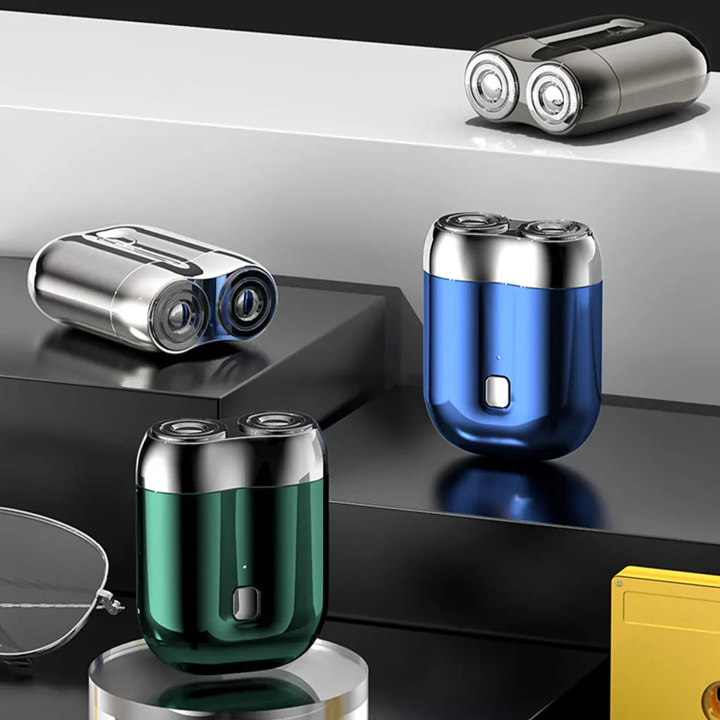 Mini rasoir électrique Double, Portable, sans fil, détachable, avec affichage numérique, pour barbe, charge de Type C, pour voyage