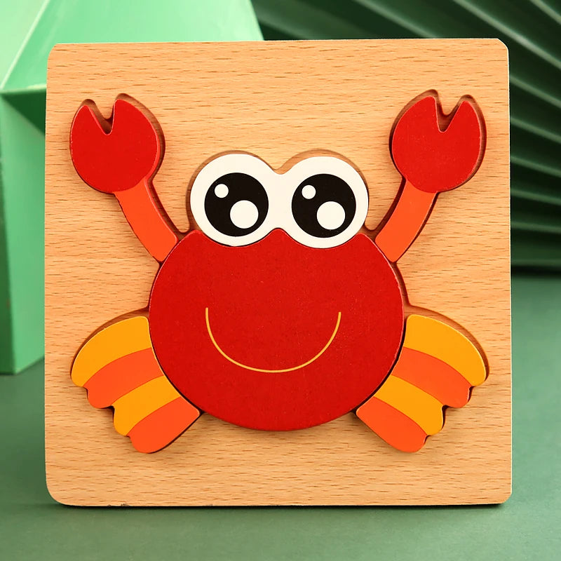 Puzzles en bois Montessori pour enfants, jouets Montessori pour tout-petits de 2 3 4 5 ans, Puzzle 3D, jouet éducatif dinosaure