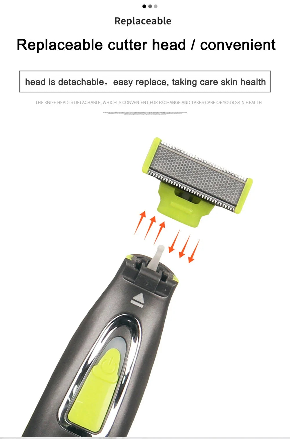 Pour MLG USB Rechargeable étanche lavable Rechargeable rasoir électrique barbe rasoir corps tondeuse hommes rasage Machine cheveux