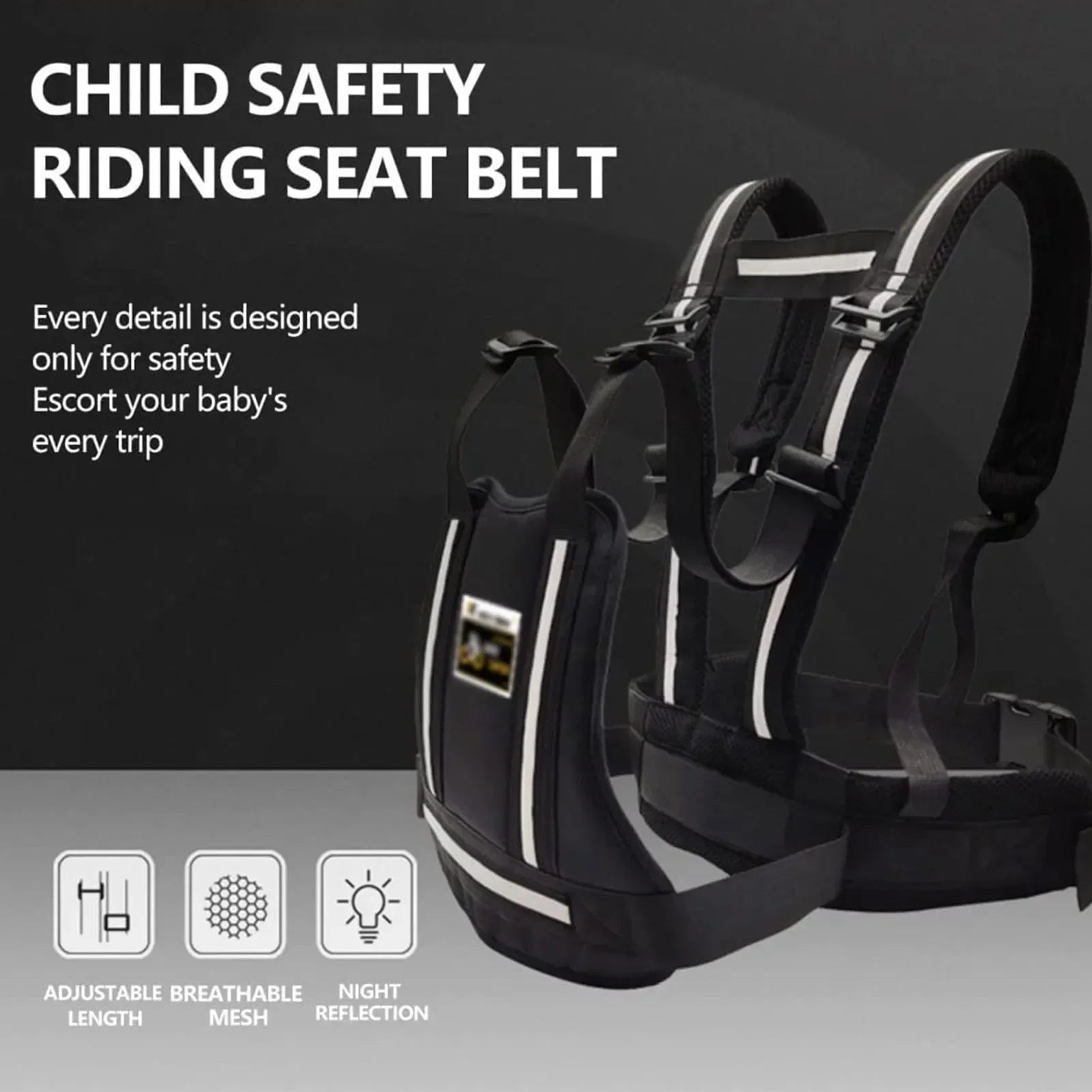 Ceinture de sécurité moto pour enfants, harnais réglable pour enfants, Anti-chute, ceinture de sécurité pour bébé, ceinture de sécurité pour moto et vélo