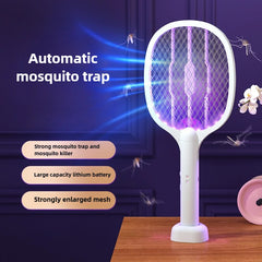 Tapette électrique anti-moustiques et lampe répulsive, Rechargeable par USB + Base, bâtons rechargeables, dispositif anti-insectes intérieur et extérieur 2 en 1