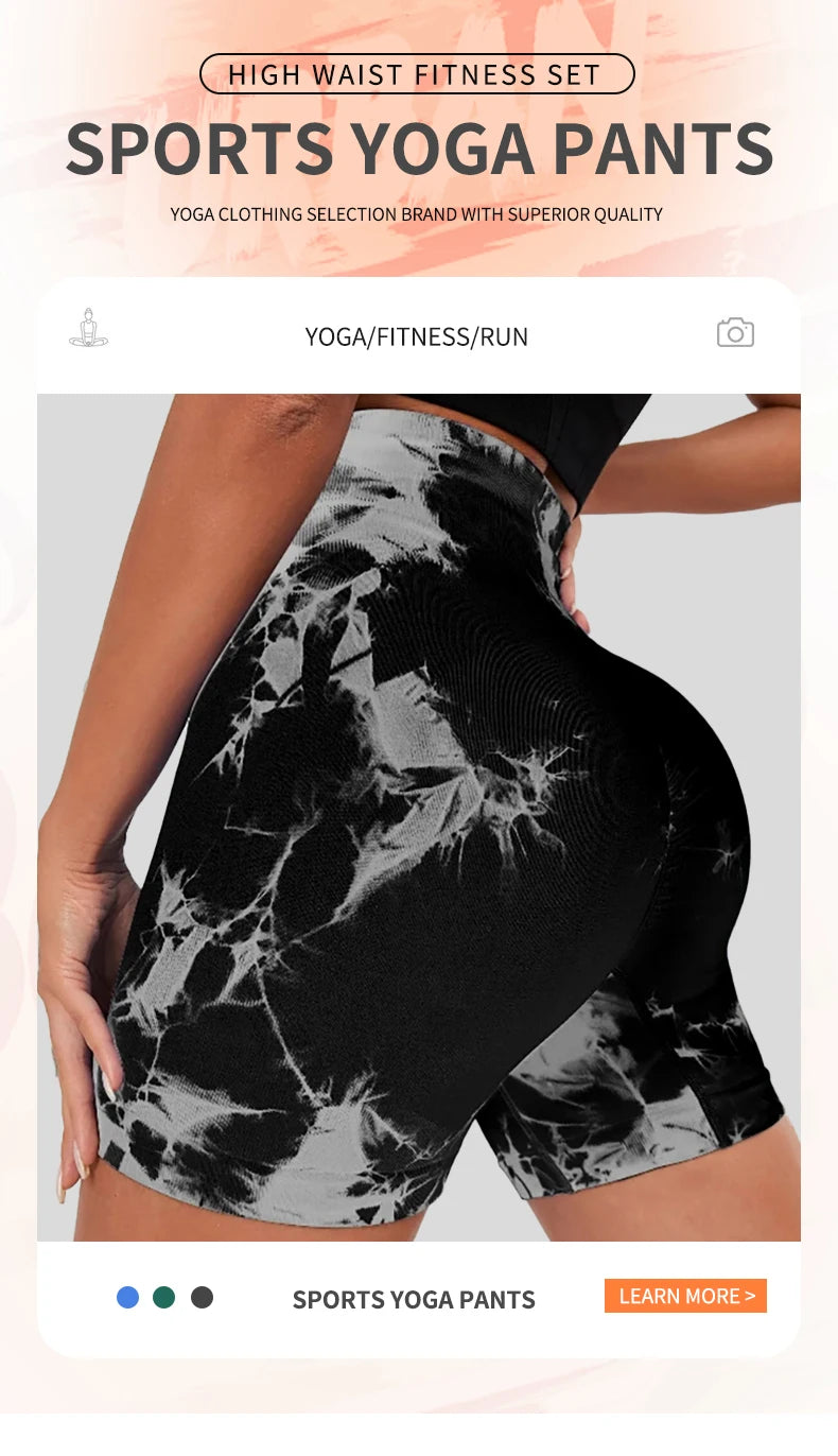 Pantalon moulant de sport trois pièces sans couture pour femmes, shorts sexy de yoga et de fitness, taille haute, levage de la hanche