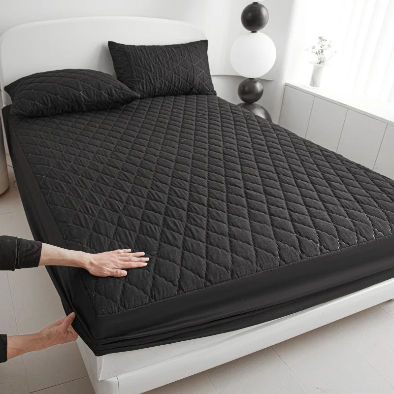 Housse de matelas matelassée épaisse et imperméable, protection de matelas, drap-housse Queen King, couverture de lit (sans taie d'oreiller)