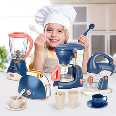 Mini appareils ménagers, jouets de cuisine, ensemble de jeu de simulation avec cafetière, mélangeur et grille-pain, cadeaux pour enfants, garçons et filles
