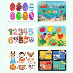 Livre occupé Montessori pour enfants en bas âge, jouets éducatifs pour bébés, livre silencieux, chiffres d'animaux, puzzle assorti