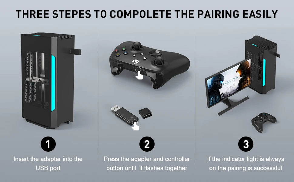 Adaptateur récepteur USB sans fil d'origine pour Xbox One 2e génération pour Xbox One 2e Xbox One 1er pour système Windows 10, PC portable