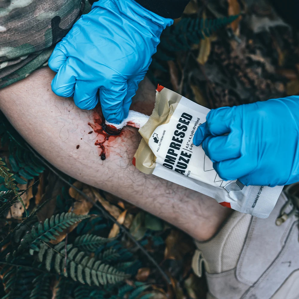 RHINO RESCUE Gaze compressée stérile pour pansement d'urgence, trousse de premiers secours et de traumatologie