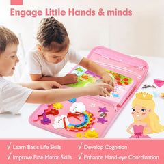 Jouets pour tout-petits, planche occupée, jouets Montessori, sac à dos occupé, activités d'apprentissage préscolaire, jouets pour enfants avec numéro, forme, habillage