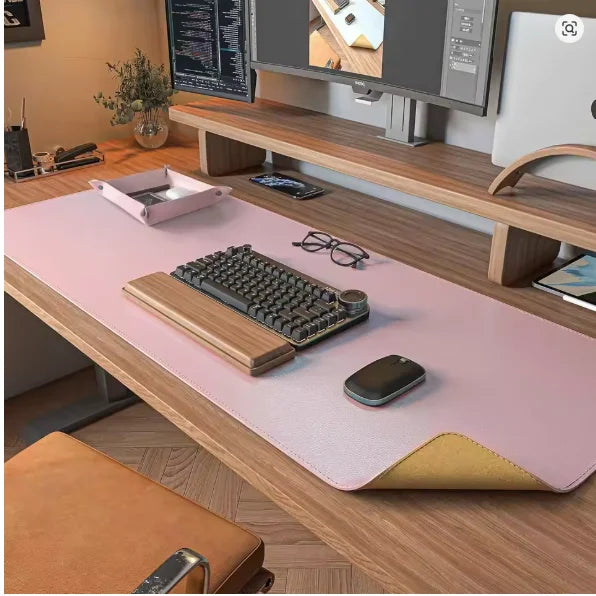 Tapis de bureau en cuir de liège, tapis de bureau pour clavier, grand tapis de souris de jeu, bloc d'écriture de bureau pour le bureau et la maison