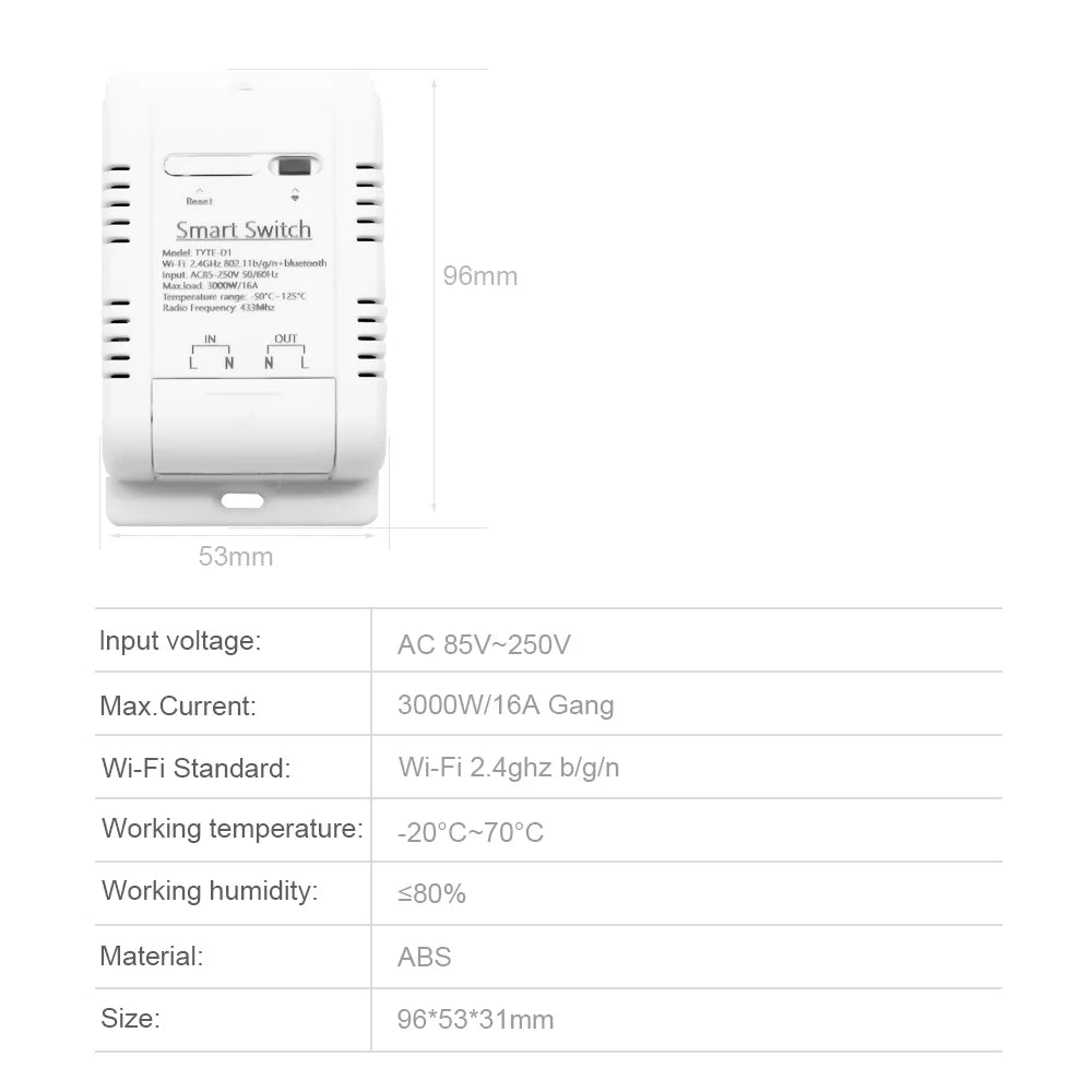 Tuya – capteur de température Intelligent Wifi 16A, 3000W, interrupteur de commande Intelligent, relais de surveillance étanche, sonde de Thermostat de synchronisation