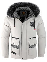 Men's cotton hooded jacket, casual style, windproof, padded, cool solid color, simple cotton clothing, autumn and winter