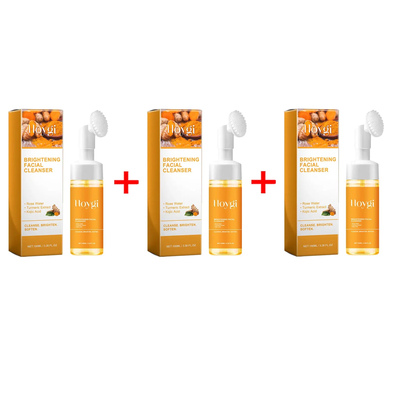 Nettoyant au curcuma Anti-acné, contrôle de l'huile, dissolvant de points noirs, nettoyage de la peau, éclaircissant, rajeunissement, mousse de lavage du visage