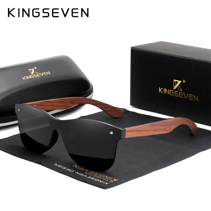 KINGSEVEN lunettes de soleil en bois naturel hommes Vintage classique polarisé mode femmes
