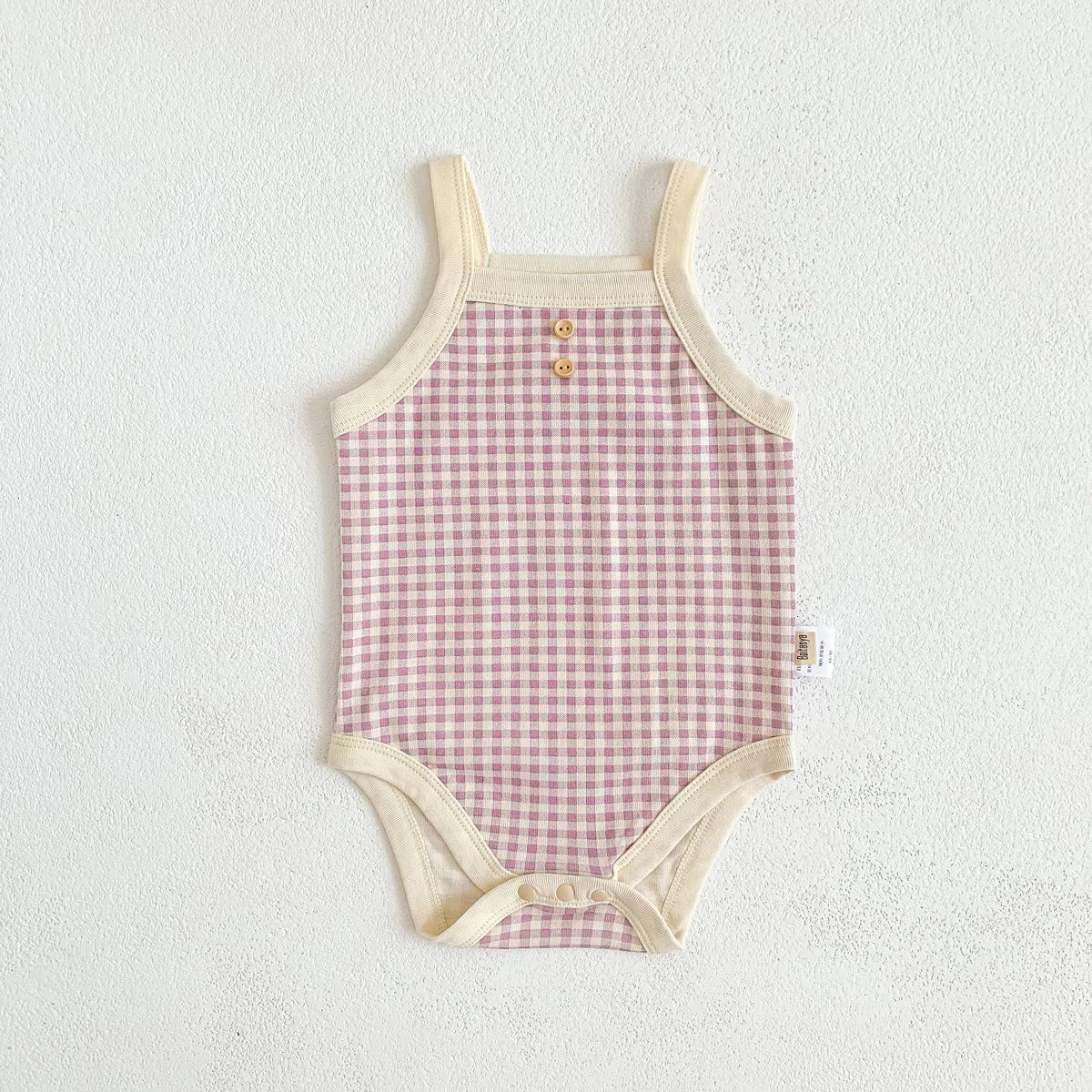 Été nouveau-né bébé filles sans manches fronde Plaid tenues coton doux combinaisons infantile enfants vêtements de sport body