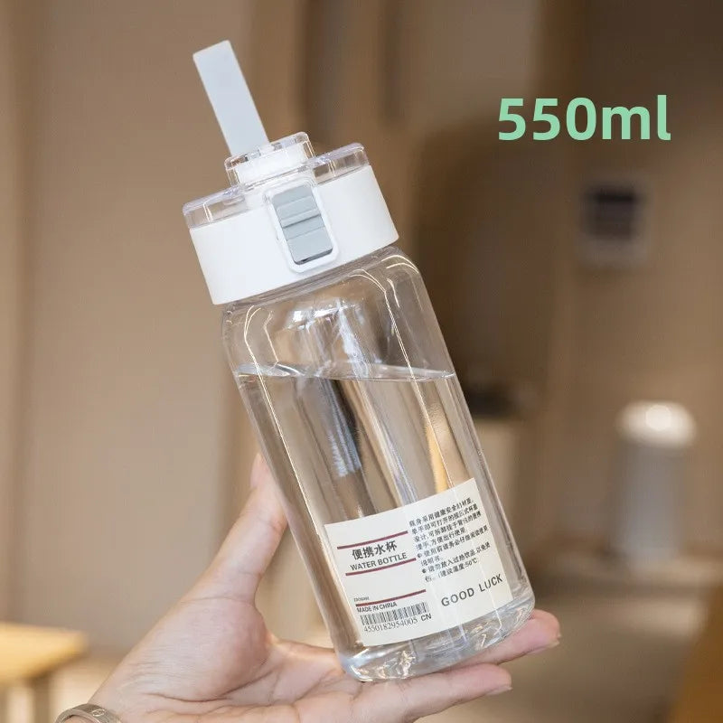 Bouteille d'eau transparente pour enfants, 350/550/800/ml, réutilisable, anti-fuite, Durable, avec bouchon à boire