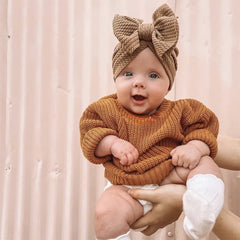 Chapeaux noués pour bébé fille, Bonnet avec nœud, Turban pour bébé, accessoires de tête pour nouveau-né, chapeau d'hiver, Bonnet chaud pour mère et enfant