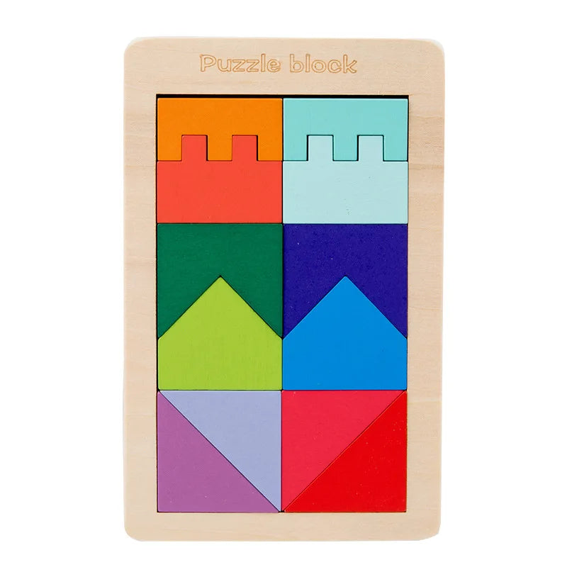 Planche en bois Puzzle enfants éducatif mathématiques Tangram Puzzles jeu jouets pour adultes enfants