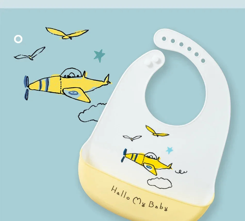Bavoirs en Silicone souple pour bébés garçons et filles, bavoir imperméable pour nourrissons, tabliers de dessin animé pour nouveau-nés, bavoirs pour tout-petits, tissus pour rots, Bandana