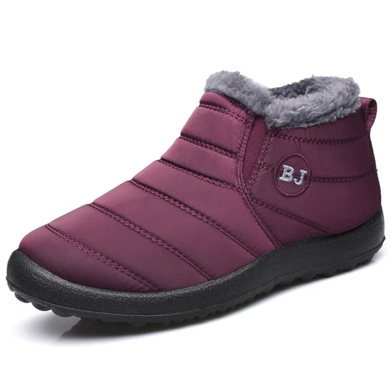 Bottes d'hiver imperméables pour femmes, bottines de neige en peluche, chaudes, noires, chaussures à plateforme en coton pour Couple, nouvelle collection 2023
