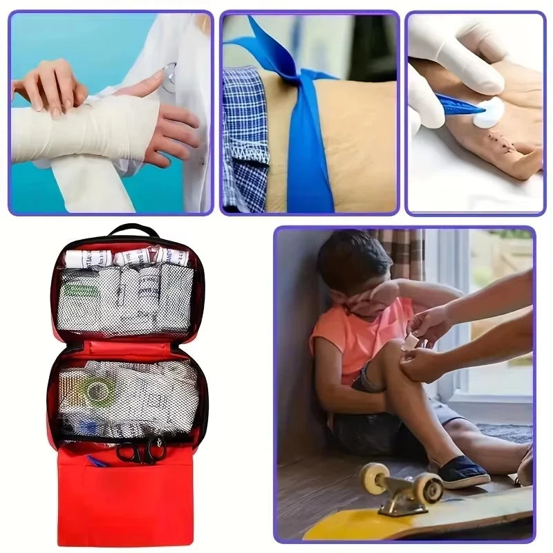 Trousse de premiers secours, fournitures médicales d'urgence polyvalentes, sac médical portable, pour la randonnée en plein air, le camping et plus de sauvetage