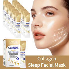 Masques qualifiée aux de sommeil au collagène pour femmes, hydratant en profondeur, éclaircissant, raffermissant, soin de la peau, 20 pièces