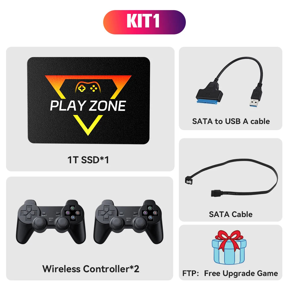Play Zone 1T jeu SSD pour PS5/PS4/PS3/PS2/Switch/Xbox/WIIU 80 + émulateurs boîte de lancement & Retrobat & Playnite 16191 jeux pour PC/ordinateur portable