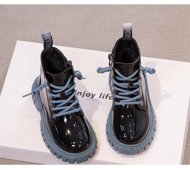 Bottes de neige imperméables pour enfants, style britannique, bottes de rinçage pour enfants, bottes chaudes pour garçons et filles, mode automne et hiver, 3 à 15 ans