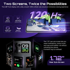 Smartphone Android 15 Cubot P90, écran 6,88 pouces 120 Hz, 24 Go  RAM (12 + 12 Go étendus), 256 Go ROM, processeur G100 Octa-core 2,2 GHz, appareil photo 64 MP, 5100 mAh, NFC, double haut-parleur, telephone portable 4G