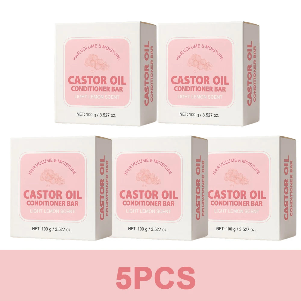 Barre revitalisante à l'huile de ricin, 100g, Anti-frisottis, nourrissante et apaisante, contrôle de l'huile, pour tous les Types de cheveux, hydratant