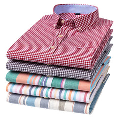 2024 mode hommes travail affaires marque Chemise hommes Plaid coton tenue décontractée chemises coupe ajustée à manches longues boutonné Chemise Homme