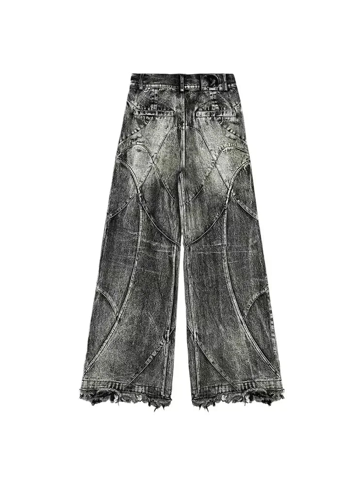 Women's baggy ripped denim jeans, bathroom, bathroom, bathroom, bathroom, U Y2k Streetwear, Punk Hip Hop, Grunge, FjGothic Vintage, Murcia, wide leg, Goth
