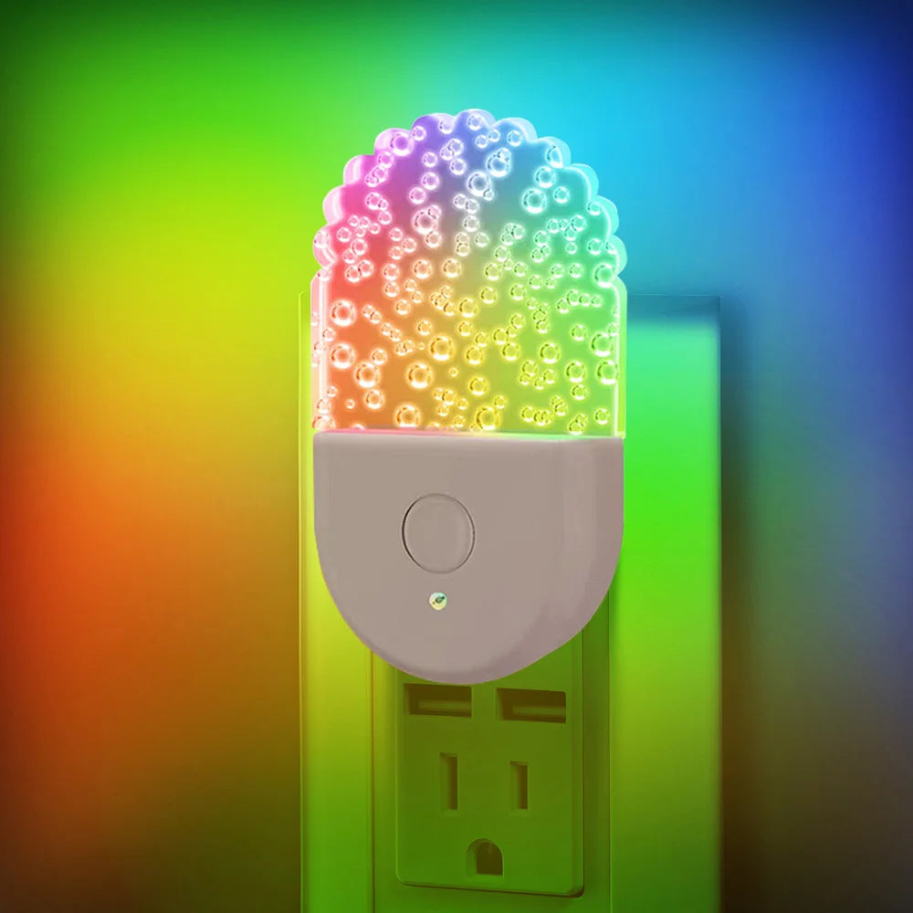 Veilleuses à brancher dans le mur, veilleuse à couleur changeante pour enfants, veilleuse LED RGB avec capteur du crépuscule à l'aube pour chambre d'enfants