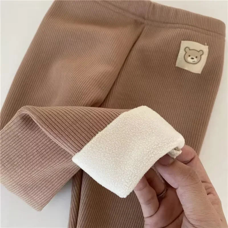 Pantalons pour enfants garçons automne hiver épais chaud filles Leggings couleur unie pantalons pour enfants vêtements pour enfants