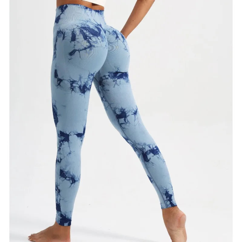 Femmes sans couture cravate colorant Yoga Leggings taille haute Fitness Sexy mode Leggings exercice course levage fesses cyclisme Leggings