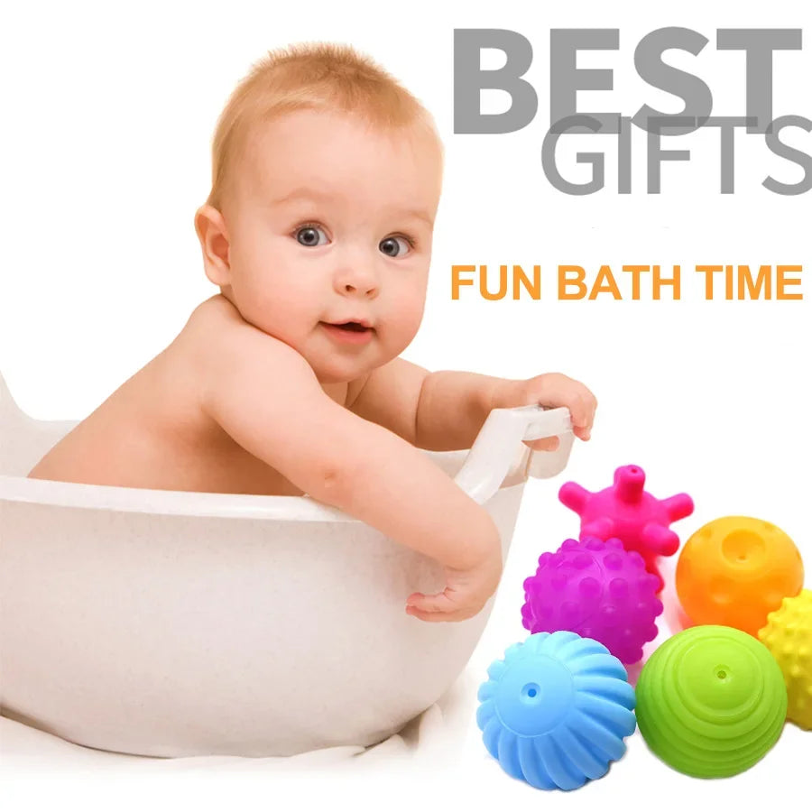 Boules texturées pour bébé, jeu sensoriel, activité de 6 à 12 mois, balle multi-doux, jouets de douche Montessori pour enfants, meilleur cadeau, 6 pièces