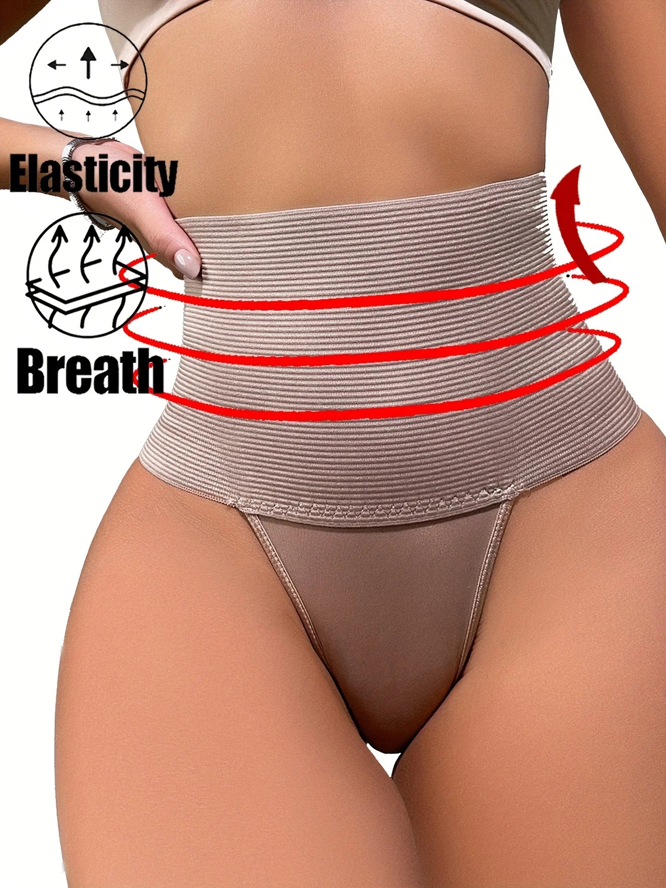 String façonnant taille haute pour femmes, respirant, resserrement du ventre et levage des hanches, sous-vêtements doux et confortables, adapté au quotidien