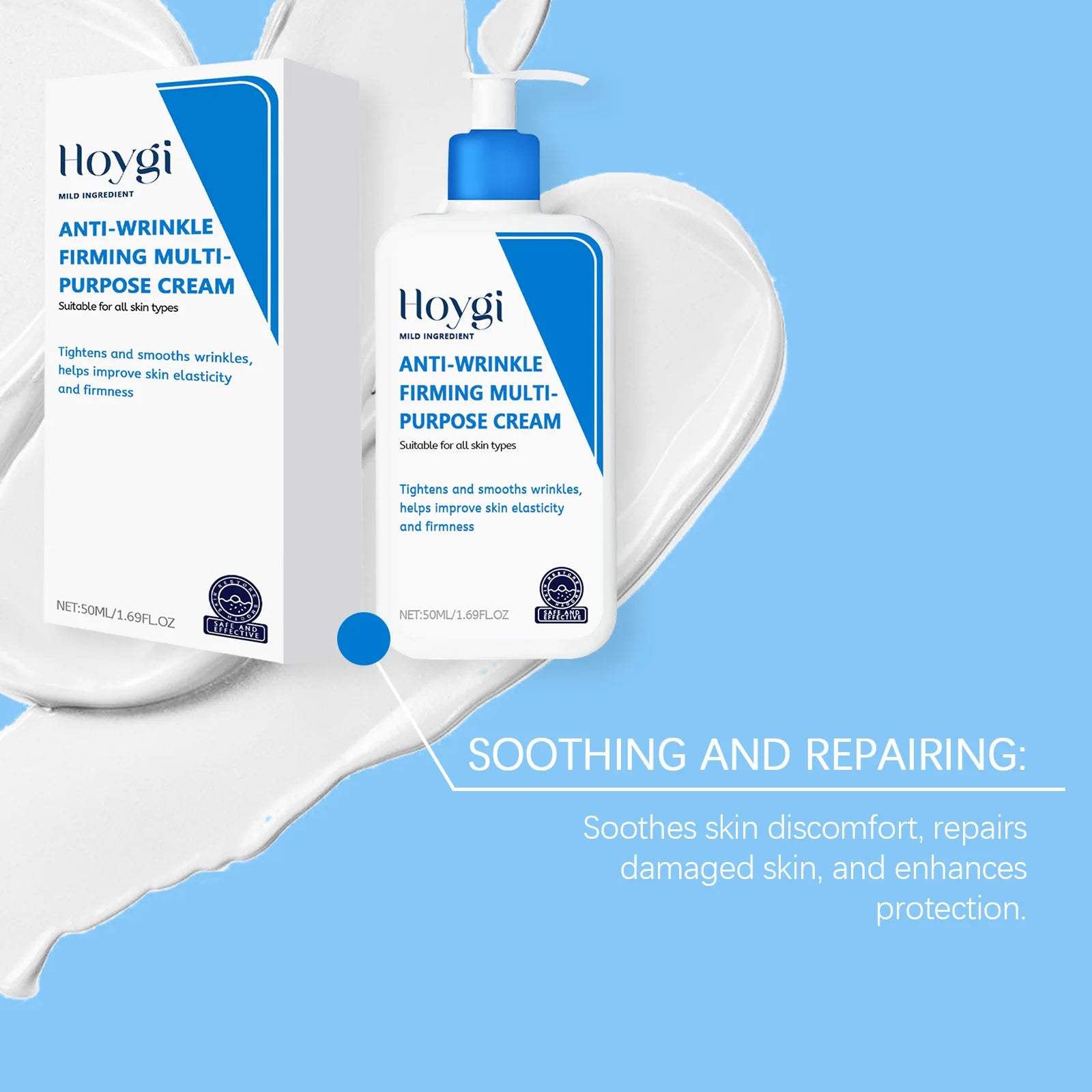 Crème à l'acide hyaluronique rétrécit les Pores Anti-rides nourrissante hydratante améliore la sécheresse élimine les ridules crème hydratante pour le visage