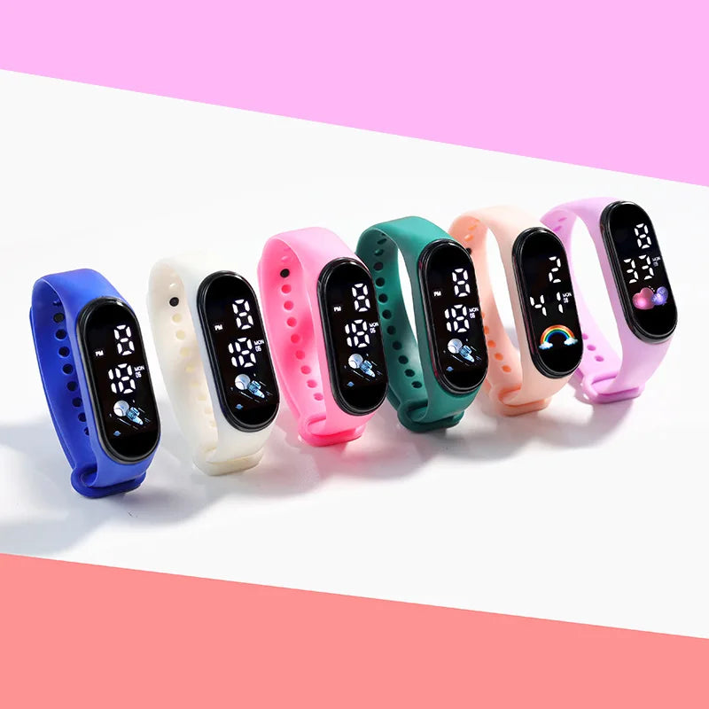 Kawaii montre intelligente pour enfants mode en plein air étanche sport enfants montres garçon filles montres numériques Silicone montre enfant