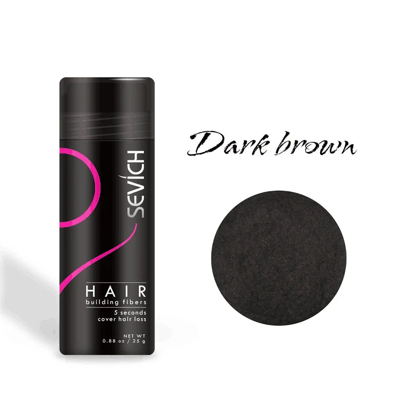 Sevich 25g fibres de renforcement des cheveux poudre produits de perte de cheveux extension chauve épaissir pot de pulvérisation de cheveux kératine