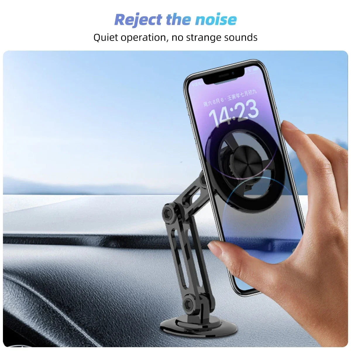 Support de téléphone magnétique pour voiture, rotation 720 en métal, pliable, Magsafe, Support magnétique pour grille d'aération, Support GPS pour tous les téléphones