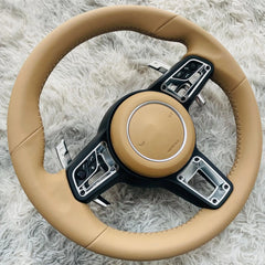 Embroidered steering wheel for Porsche Macan, New Collection, Panamera Taycan 718 Cayman 991 992 911 911.2 Carrera GT2 GT2RS GT3 GT3RS GT3 RS GT4