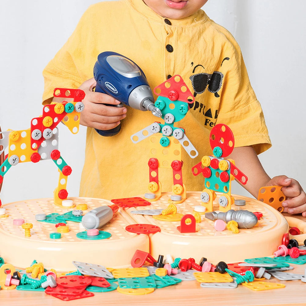 Perceuse électrique pour enfants, boîte à outils, jeux de perçage, Puzzle éducatif, jouet pour garçons, Puzzle à vis Montessori, jouets de jeu de simulation pour enfants