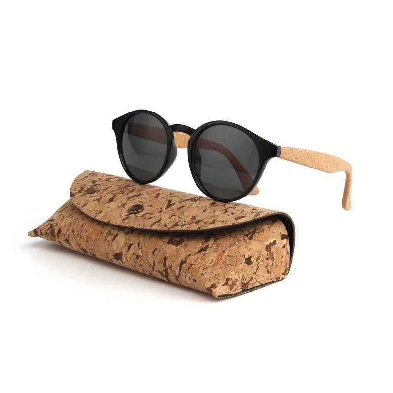 Kenbo haute qualité ronde bois bambou Grain lunettes de soleil polarisées avec étui mode femmes homme nuances lunettes de soleil en bois