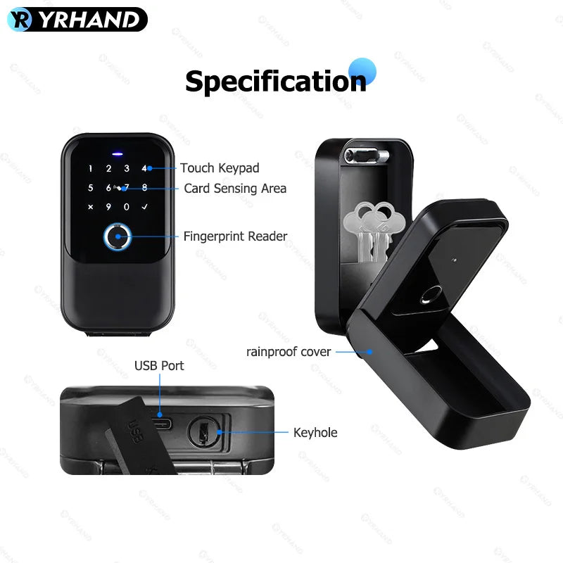 TTlock-Boîte de verrouillage à clé intelligente, sans fil, électronique, application, code numérique, Bluetooth, coffre-fort pour hôte