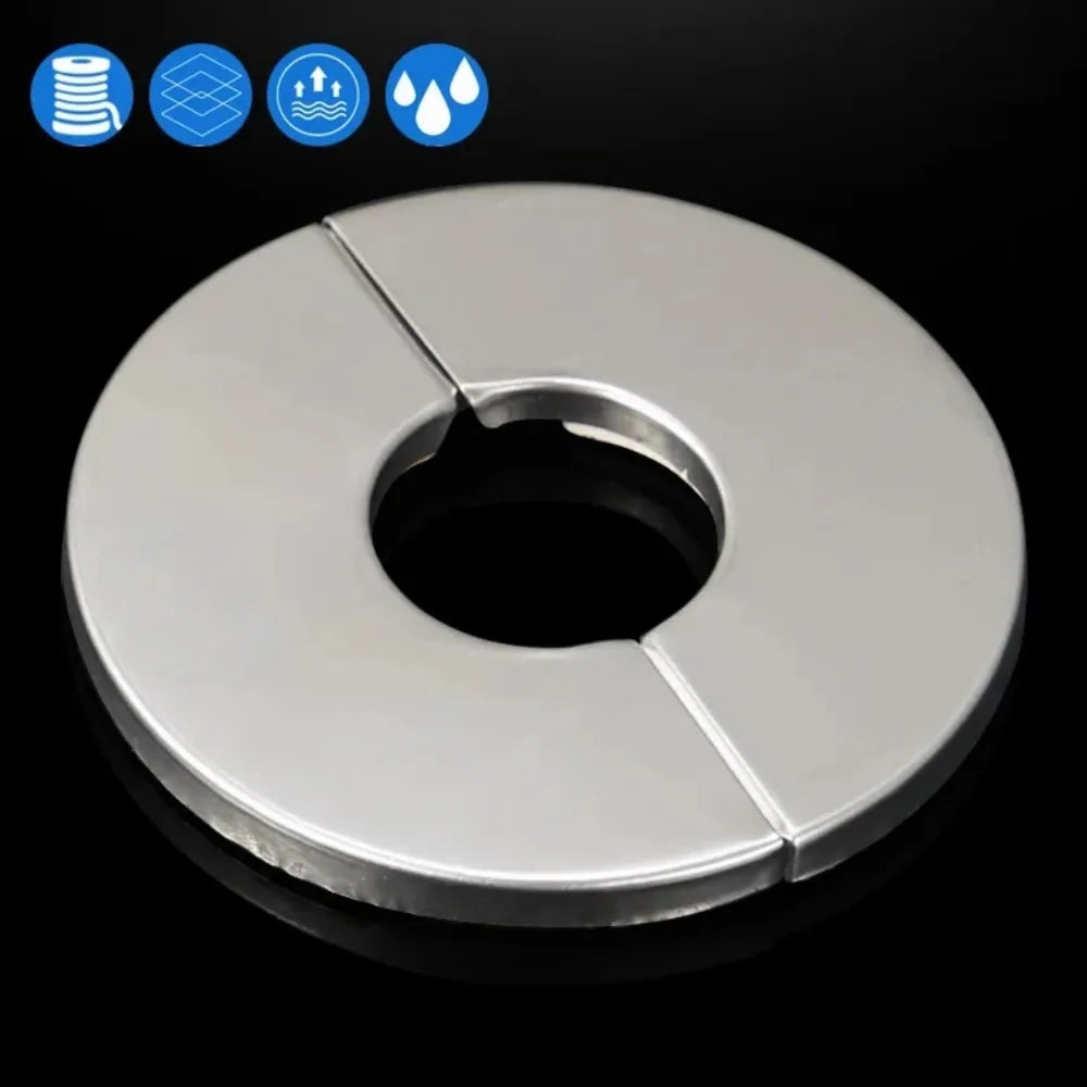Couvercle décoratif de robinet auto-adhésif en acier inoxydable, 1 pièce, finition chromée pour tuyau d'eau, couvercles muraux, accessoires de salle de bains