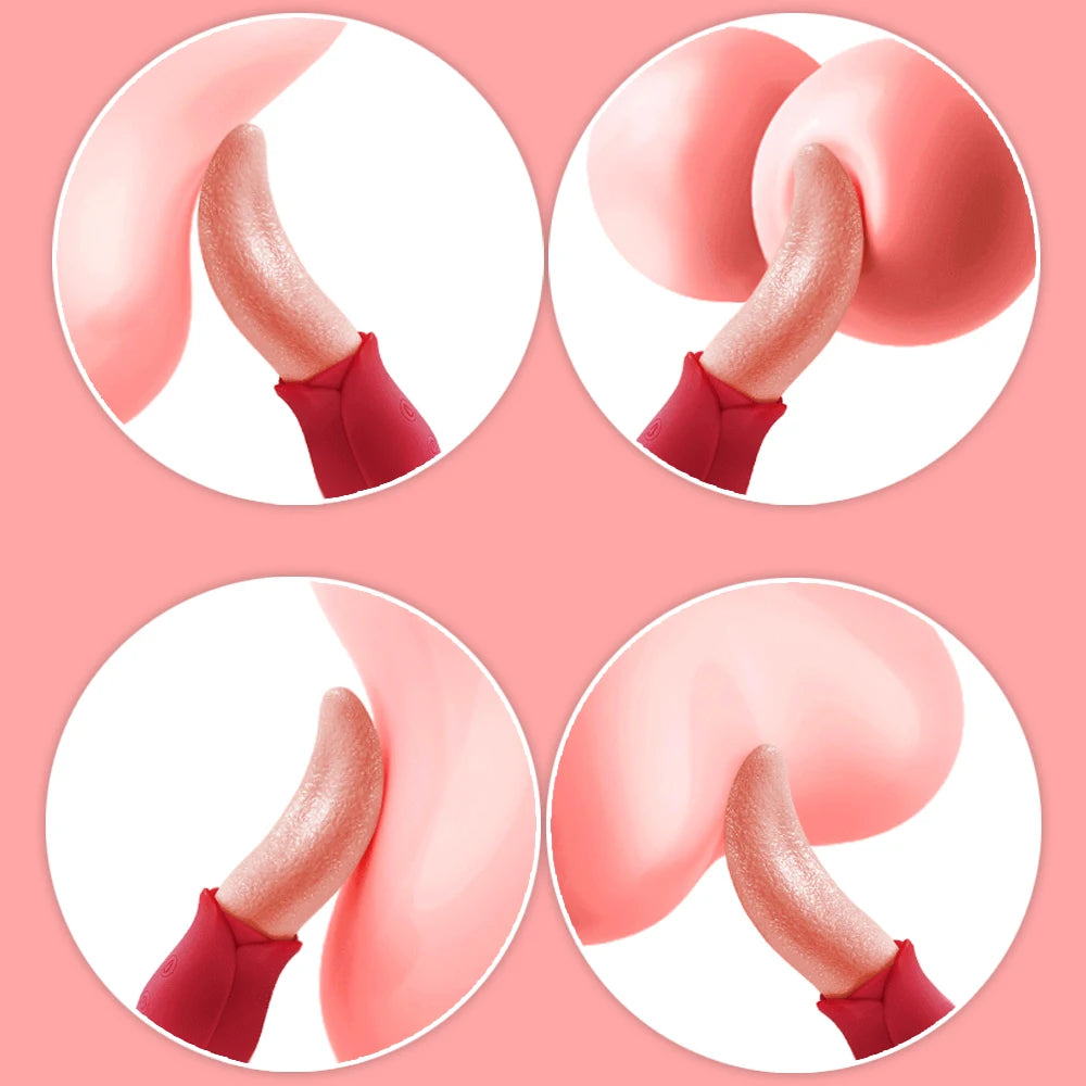 Vibromasseur puissant pour lécher la langue, jouet sexuel pour adulte pour femmes, Masturbation féminine, point G, stimulateur de mamelon, vagin et Clitoris