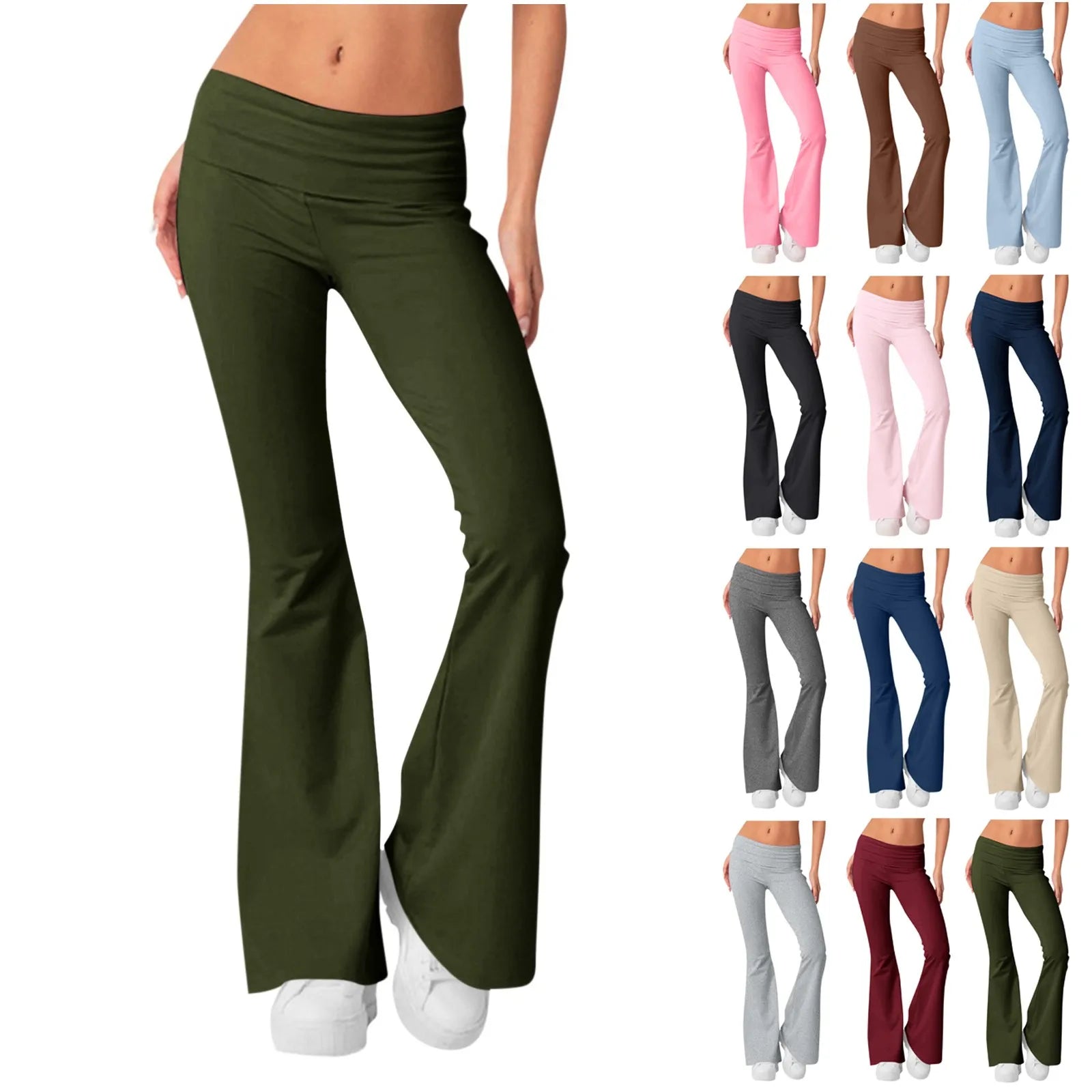 Leggings évasés pour femmes, taille haute, jambes larges, pantalons de Yoga, collants d'entraînement, de Fitness, de sport, vêtements amincissants décontractés