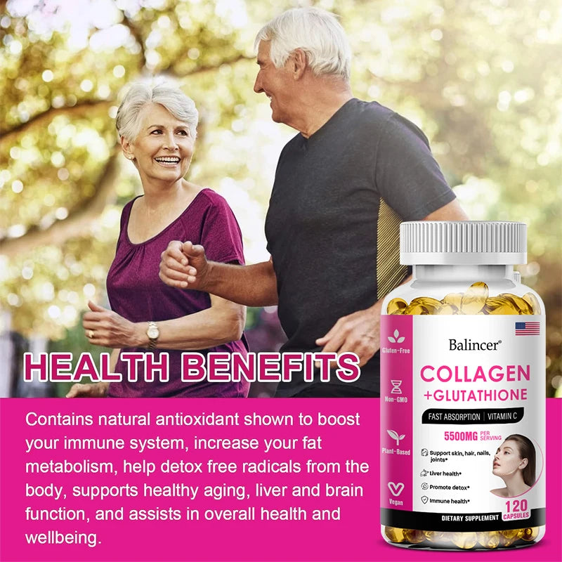 Capsules de vitamines au collagène pour cheveux, peau et N64., supplément de collagène de qualité supérieure