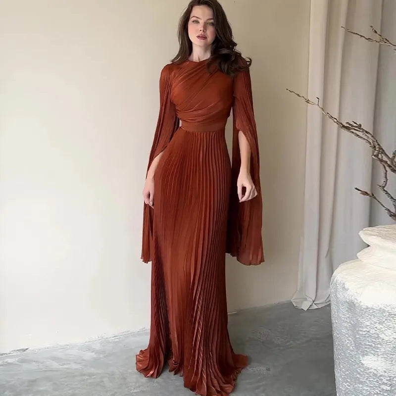 Women's Muslim Jalabiya-Abaya, Pleated Evening Dress, Educational Long Dress, Ramadan Abayas, Arabic Caftan, Morocco, Dubai, Islam