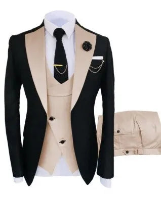 New Men's Suit Popular Luxury Clothing Party Stage Men's Suit Groomsmen Regular Fit Tuxedo 3 Piece Set Jacket + Pants + Vest